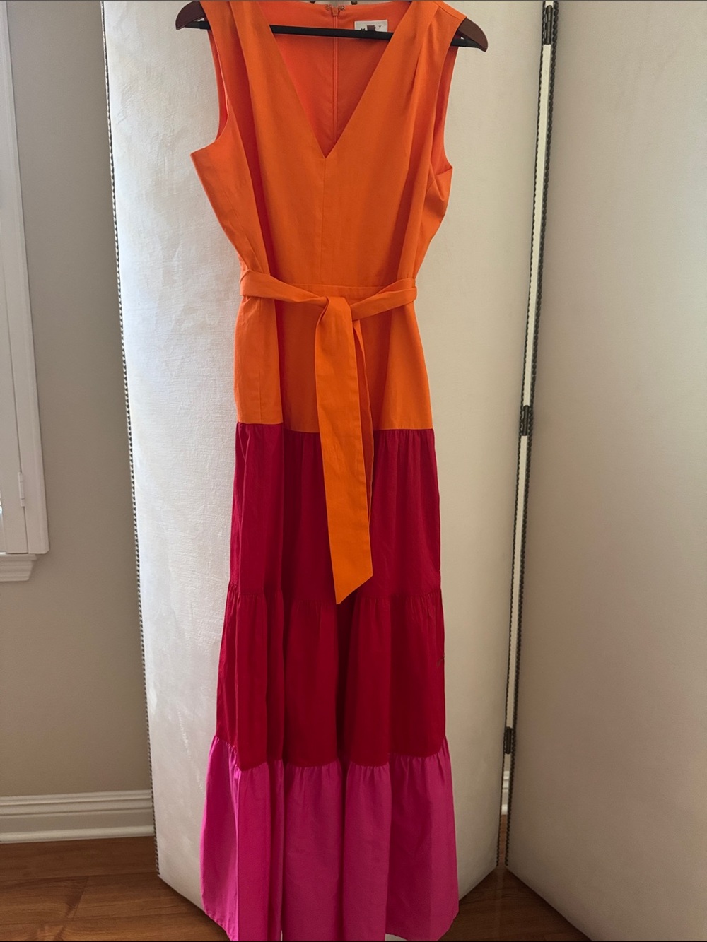 Milly Bright Orange Sleeveless Dress